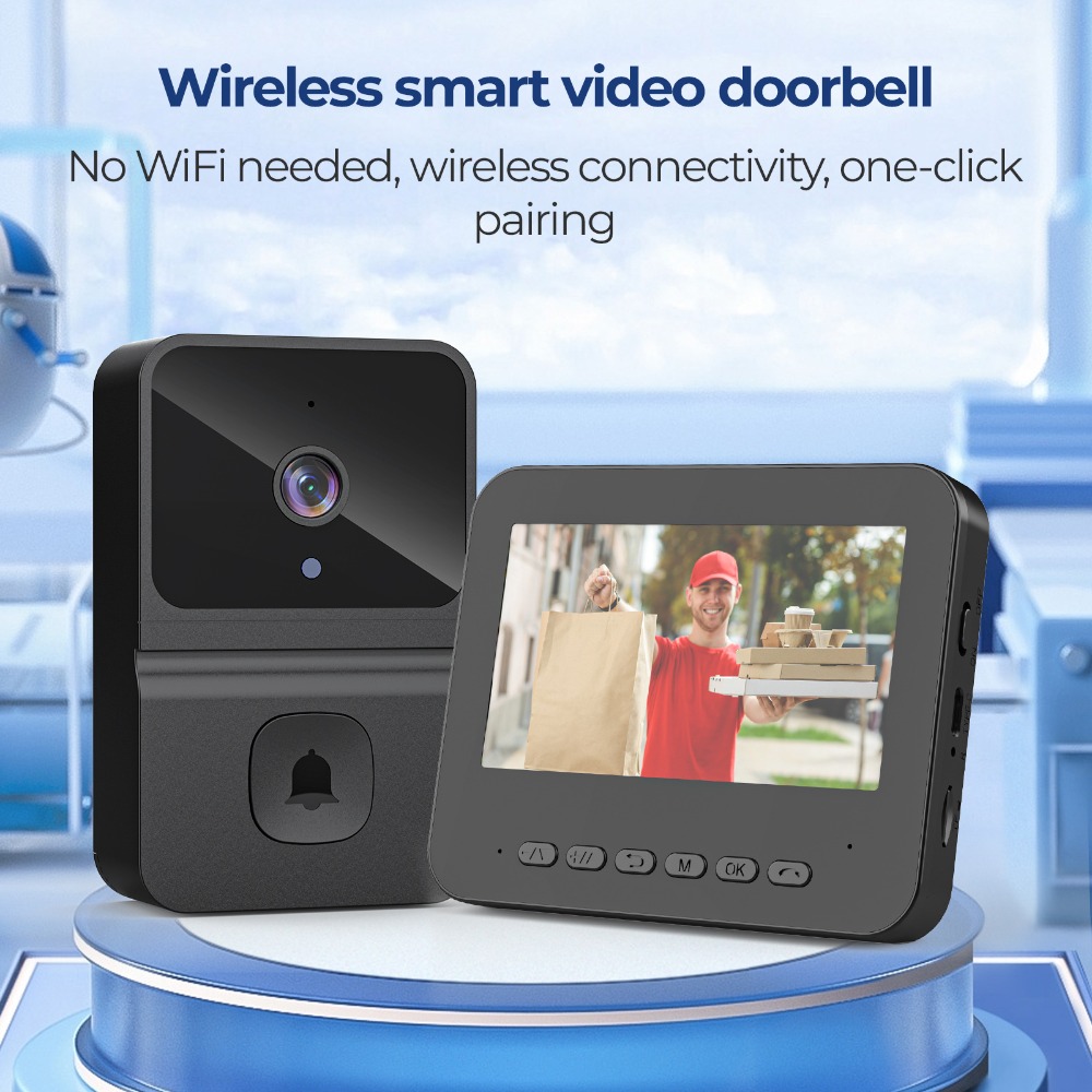 Smart Home Video - جرس باب ذكي لاسلكي مع شاشة
